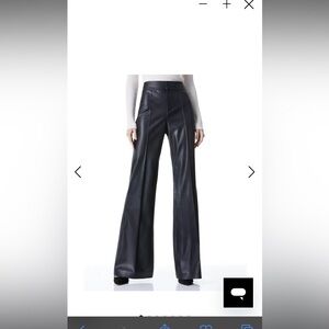Alice &  Olivia Dylan Vegan Leather Wide Leg Trouser Pant